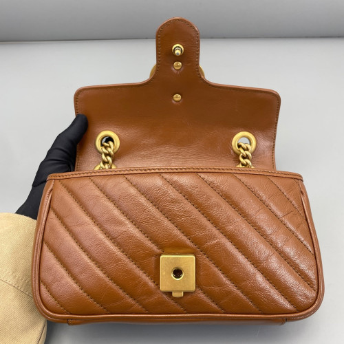 Gucci Matelasse Small GG Marmont Calfskin Tan