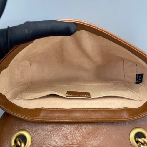Gucci Matelasse Small GG Marmont Calfskin Tan