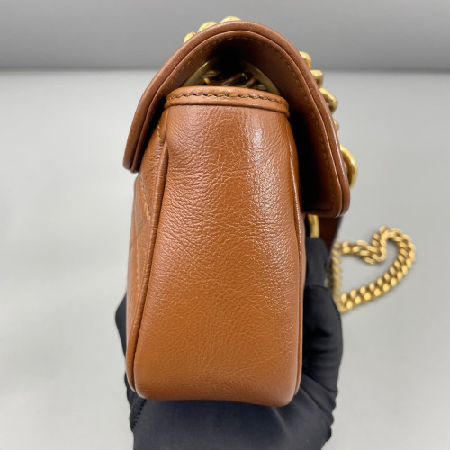 Gucci Matelasse Small GG Marmont Calfskin Tan