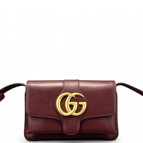 Gucci Small Arli Flap Shoulder Bag Calfskin Burgundy Gucci Small Arli Flap Shoulder Bag Calfskin Burgundy