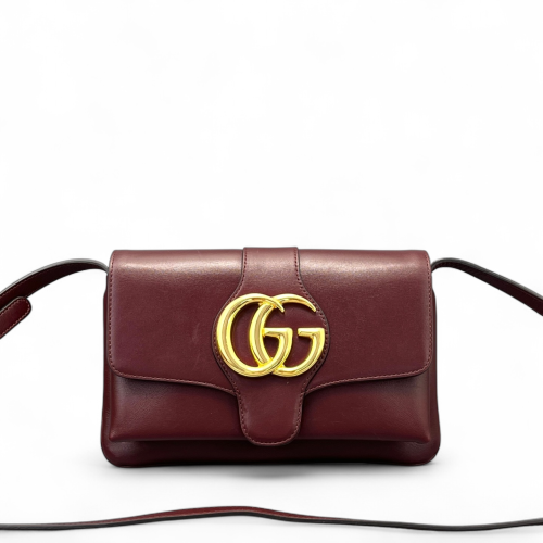 Gucci Small Arli Flap Shoulder Bag Calfskin Burgundy Gucci Small Arli Flap Shoulder Bag Calfskin Burgundy