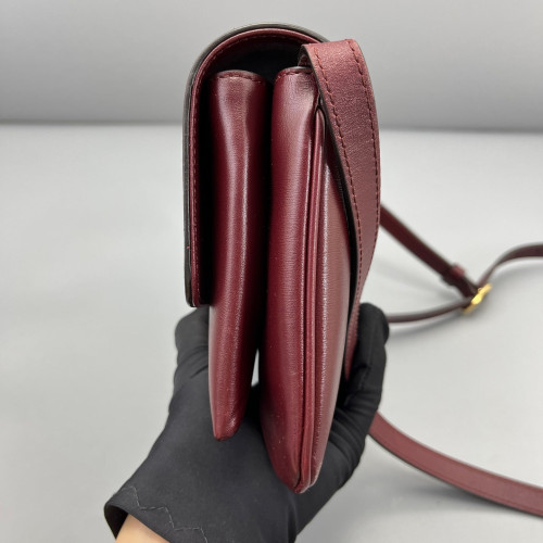Gucci Small Arli Flap Shoulder Bag Calfskin Burgundy Gucci Small Arli Flap Shoulder Bag Calfskin Burgundy
