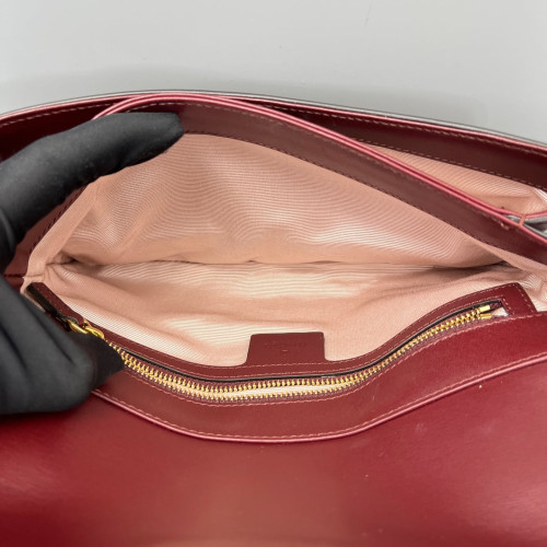 Gucci Small Arli Flap Shoulder Bag Calfskin Burgundy Gucci Small Arli Flap Shoulder Bag Calfskin Burgundy