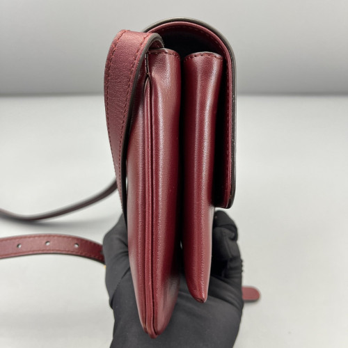 Gucci Small Arli Flap Shoulder Bag Calfskin Burgundy Gucci Small Arli Flap Shoulder Bag Calfskin Burgundy