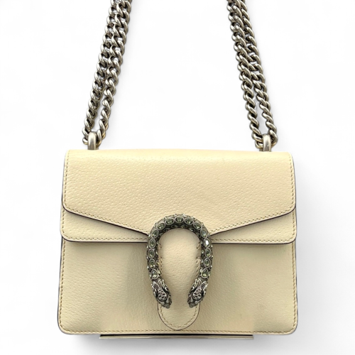 Gucci Strass Small Dionysus Grained Calfskin White
