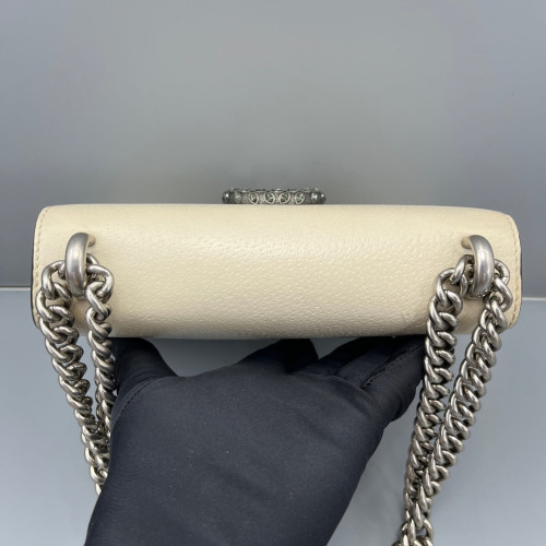Gucci Strass Small Dionysus Grained Calfskin White