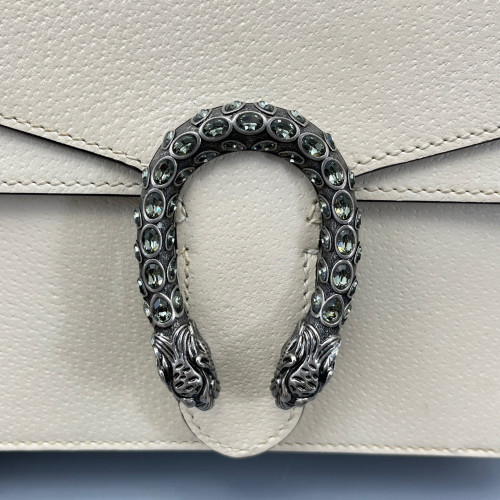 Gucci Strass Small Dionysus Grained Calfskin White