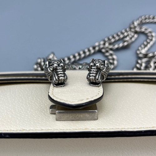 Gucci Strass Small Dionysus Grained Calfskin White