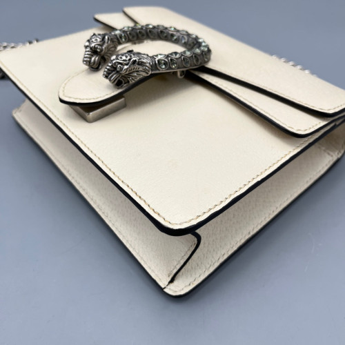 Gucci Strass Small Dionysus Grained Calfskin White