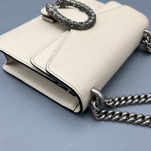 Gucci Strass Small Dionysus Grained Calfskin White
