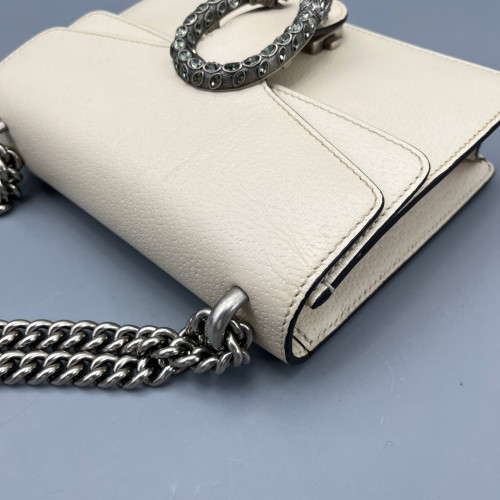 Gucci Strass Small Dionysus Grained Calfskin White
