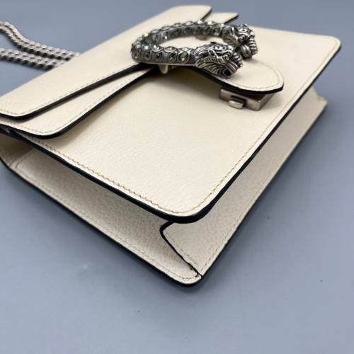 Gucci Strass Small Dionysus Grained Calfskin White