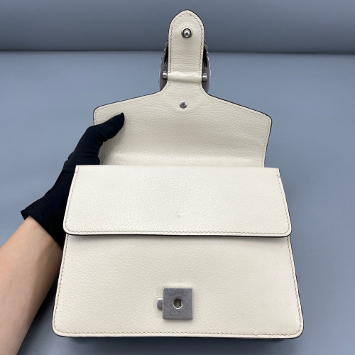 Gucci Strass Small Dionysus Grained Calfskin White
