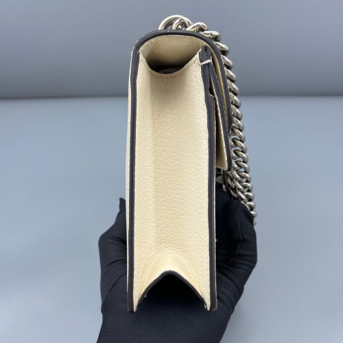 Gucci Strass Small Dionysus Grained Calfskin White