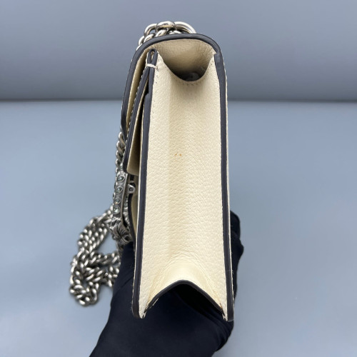 Gucci Strass Small Dionysus Grained Calfskin White