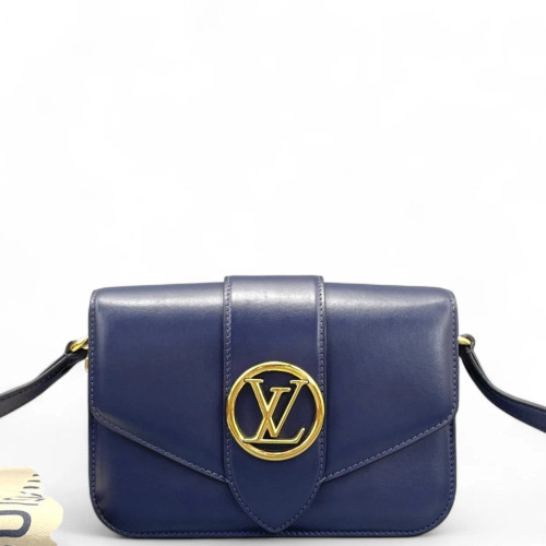 Louis Vuitton Pont 9 PM Calfskin Dark Blue