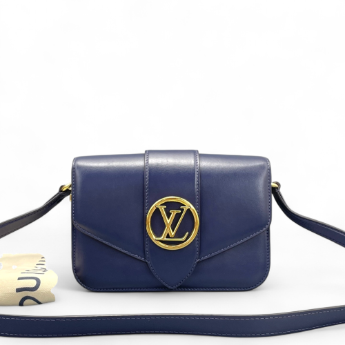 Louis Vuitton Pont 9 PM Calfskin Dark Blue
