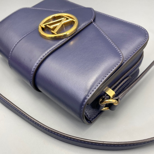 Louis Vuitton Pont 9 PM Calfskin Dark Blue