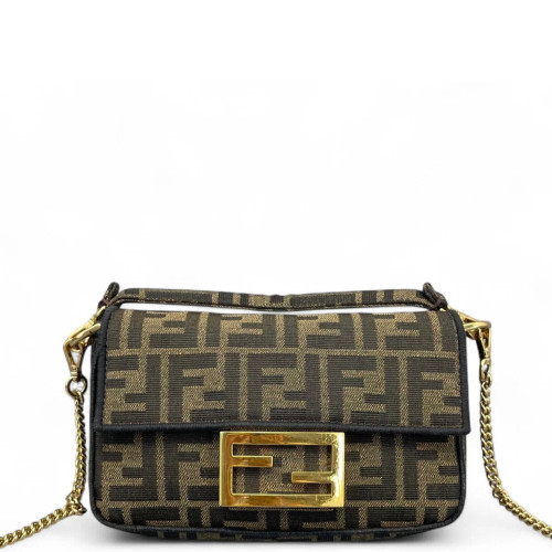 Fendi Mini Baguette Zucca Brown Dark Brown