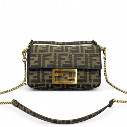 Fendi Mini Baguette Zucca Brown Dark Brown