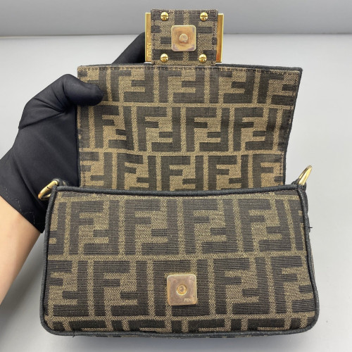 Fendi Mini Baguette Zucca Brown Dark Brown