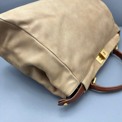Fendi Peekaboo Iconic Large Calfskin Khaki Brown