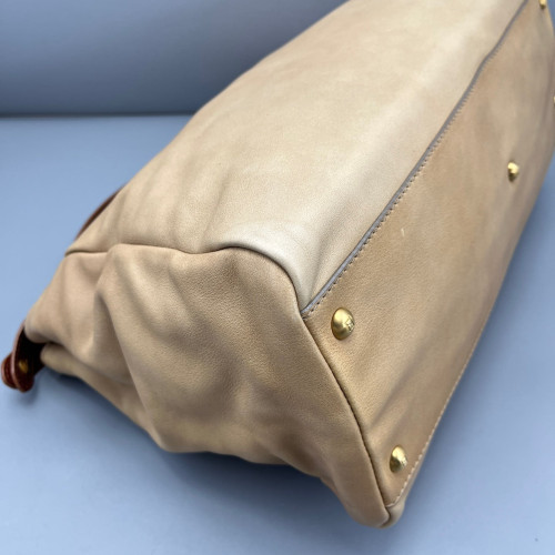 Fendi Peekaboo Iconic Large Calfskin Khaki Brown
