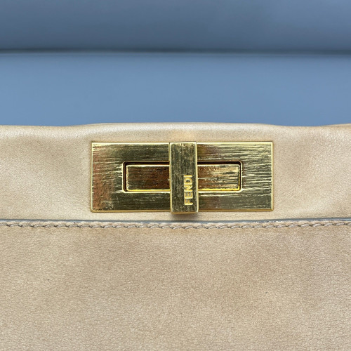 Fendi Peekaboo Iconic Large Calfskin Khaki Brown