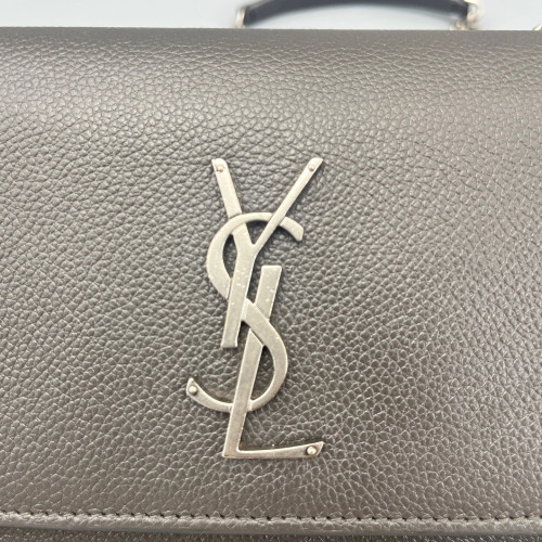 Yves Saint Laurent Medium Sunset Grained Calfskin Grey