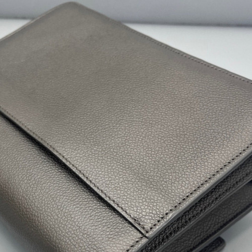 Yves Saint Laurent Medium Sunset Grained Calfskin Grey