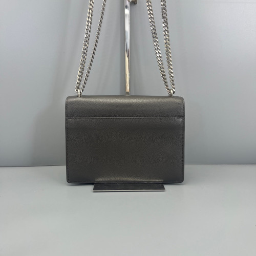 Yves Saint Laurent Medium Sunset Grained Calfskin Grey