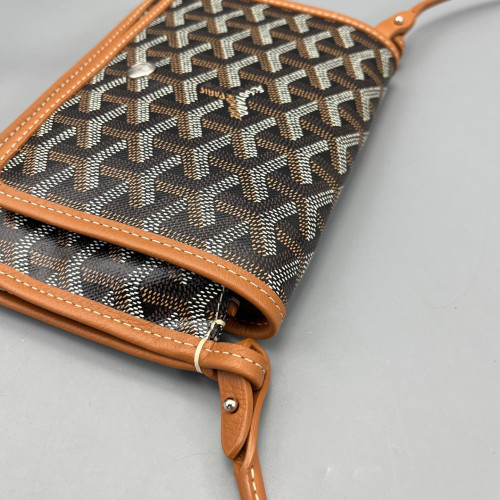 Goyard Plumet Pouch Goyardine Brown White
