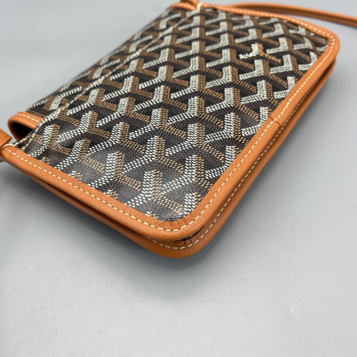 Goyard Plumet Pouch Goyardine Brown White
