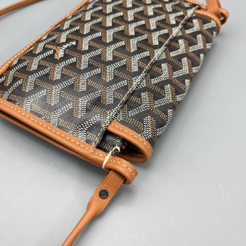 Goyard Plumet Pouch Goyardine Brown White