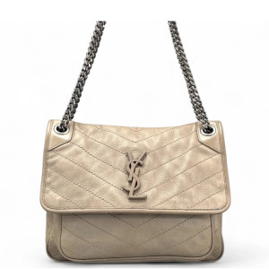 Yves Saint Laurent Medium Niki Chain Calfskin Dark Deige