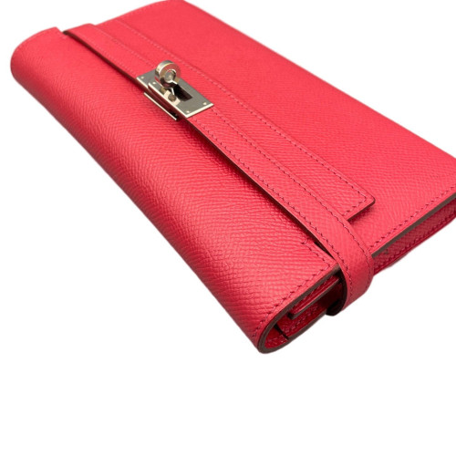 Hermes Medium Kelly Wallet Epsom 54 Rouge Garance