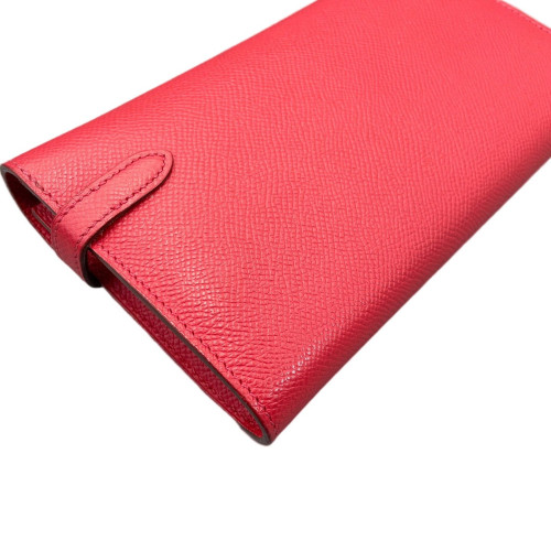 Hermes Medium Kelly Wallet Epsom 54 Rouge Garance
