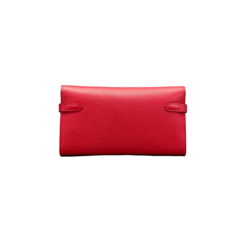 Hermes Medium Kelly Wallet Epsom 54 Rouge Garance