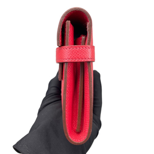 Hermes Medium Kelly Wallet Epsom 54 Rouge Garance