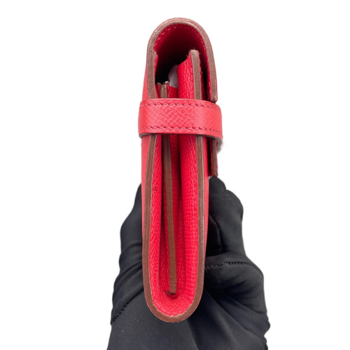 Hermes Medium Kelly Wallet Epsom 54 Rouge Garance