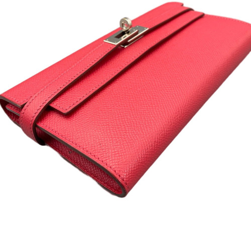 Hermes Medium Kelly Wallet Epsom 54 Rouge Garance