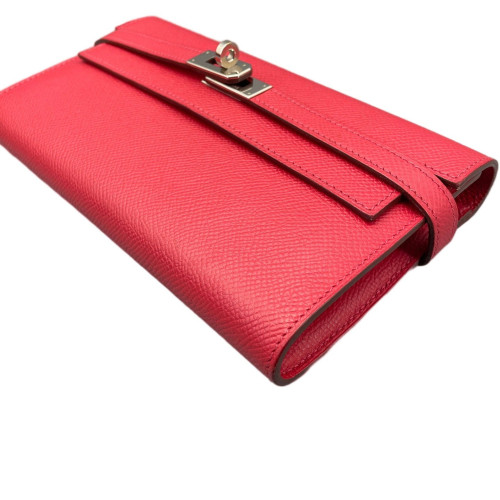 Hermes Medium Kelly Wallet Epsom 54 Rouge Garance