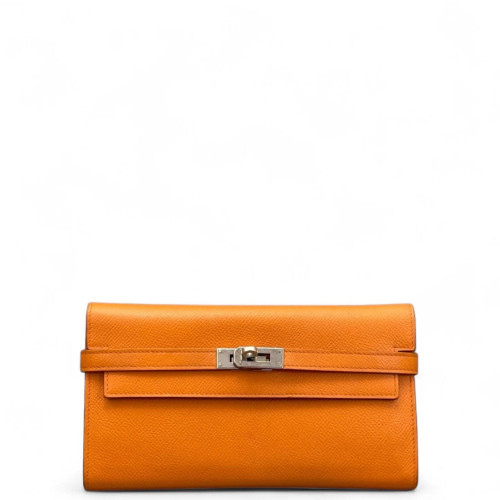 Hermes Kelly Longue Wallet Epsom 93 Orange