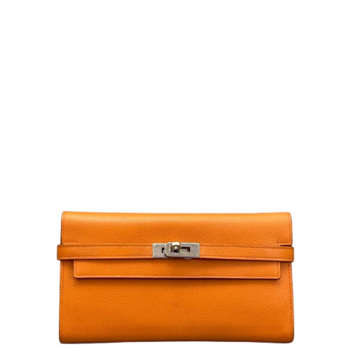 Hermes Kelly Longue Wallet Epsom 93 Orange