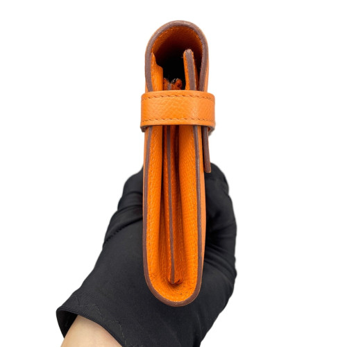 Hermes Kelly Longue Wallet Epsom 93 Orange