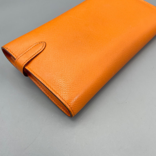 Hermes Kelly Longue Wallet Epsom 93 Orange