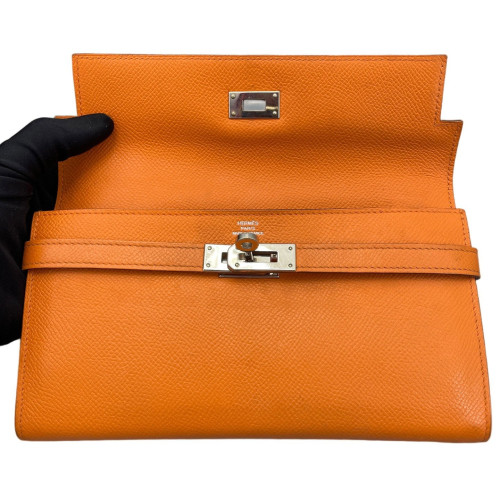 Hermes Kelly Longue Wallet Epsom 93 Orange