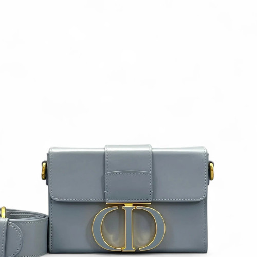 Dior 30 Montaigne Mini Box Bag Calfskin Dusty Blue