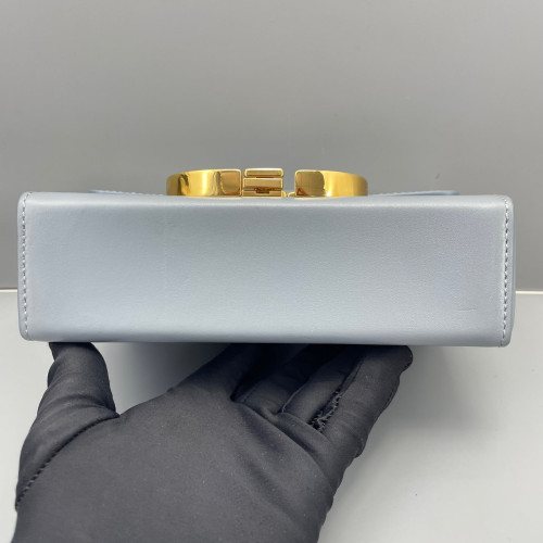 Dior 30 Montaigne Mini Box Bag Calfskin Dusty Blue