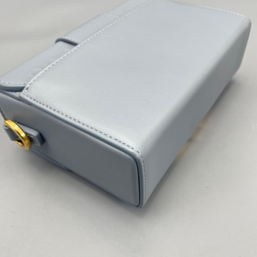 Dior 30 Montaigne Mini Box Bag Calfskin Dusty Blue